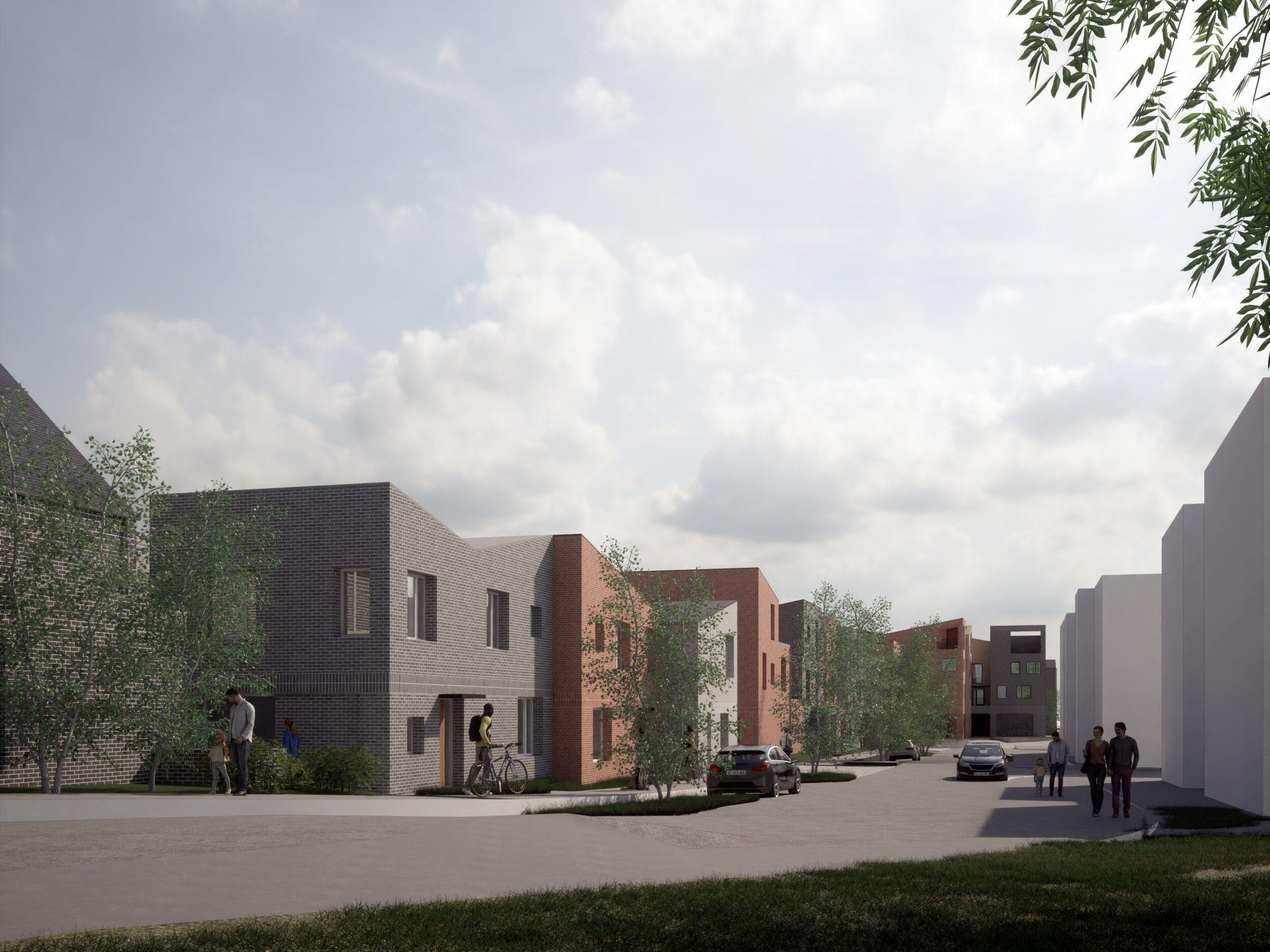 View from Worts Causeway down the principal street | Eddeva Park, Cambridge | architects CDC Studio