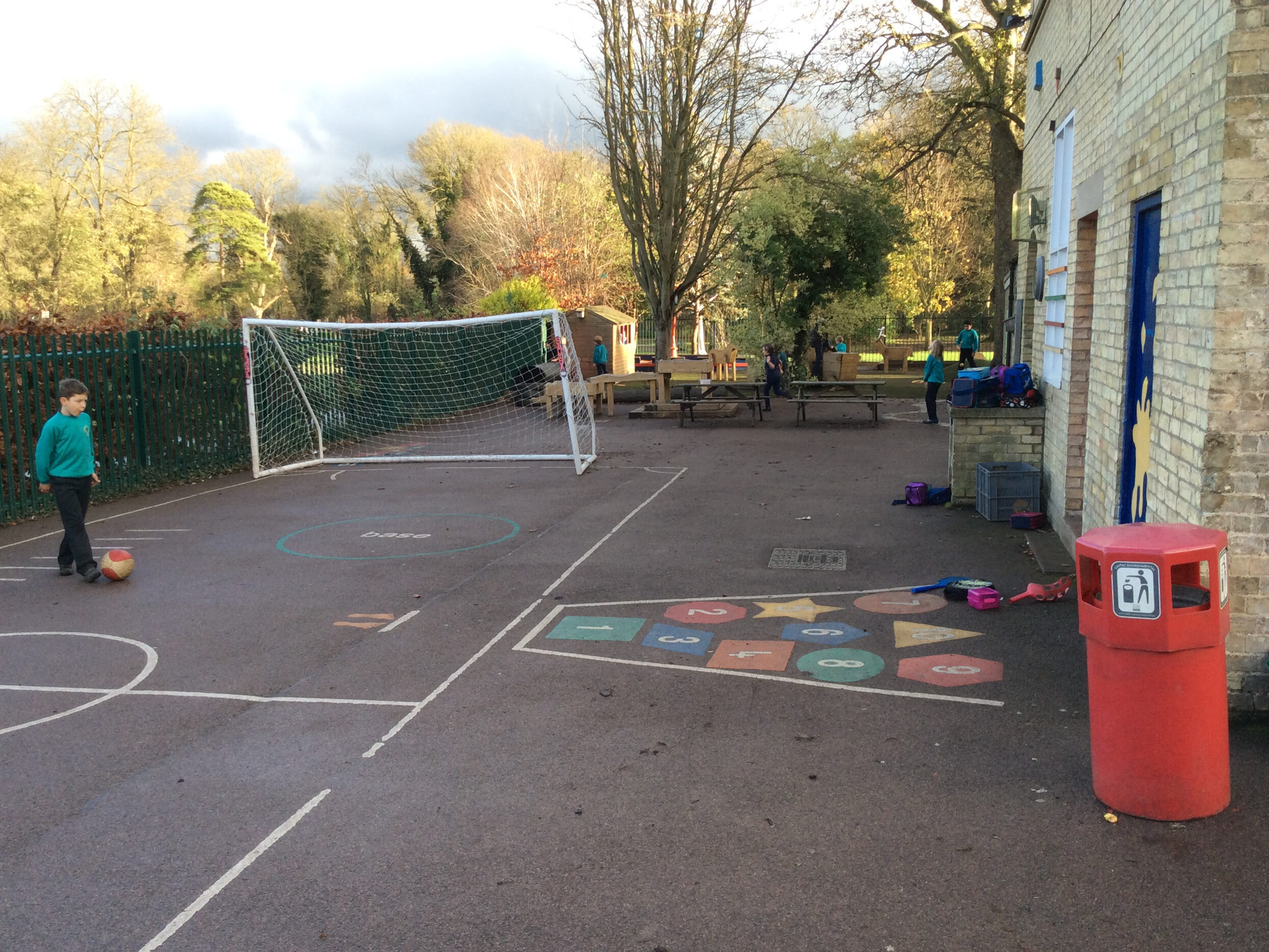 Existing primary school playground at the back of Cherry Hinton Hall