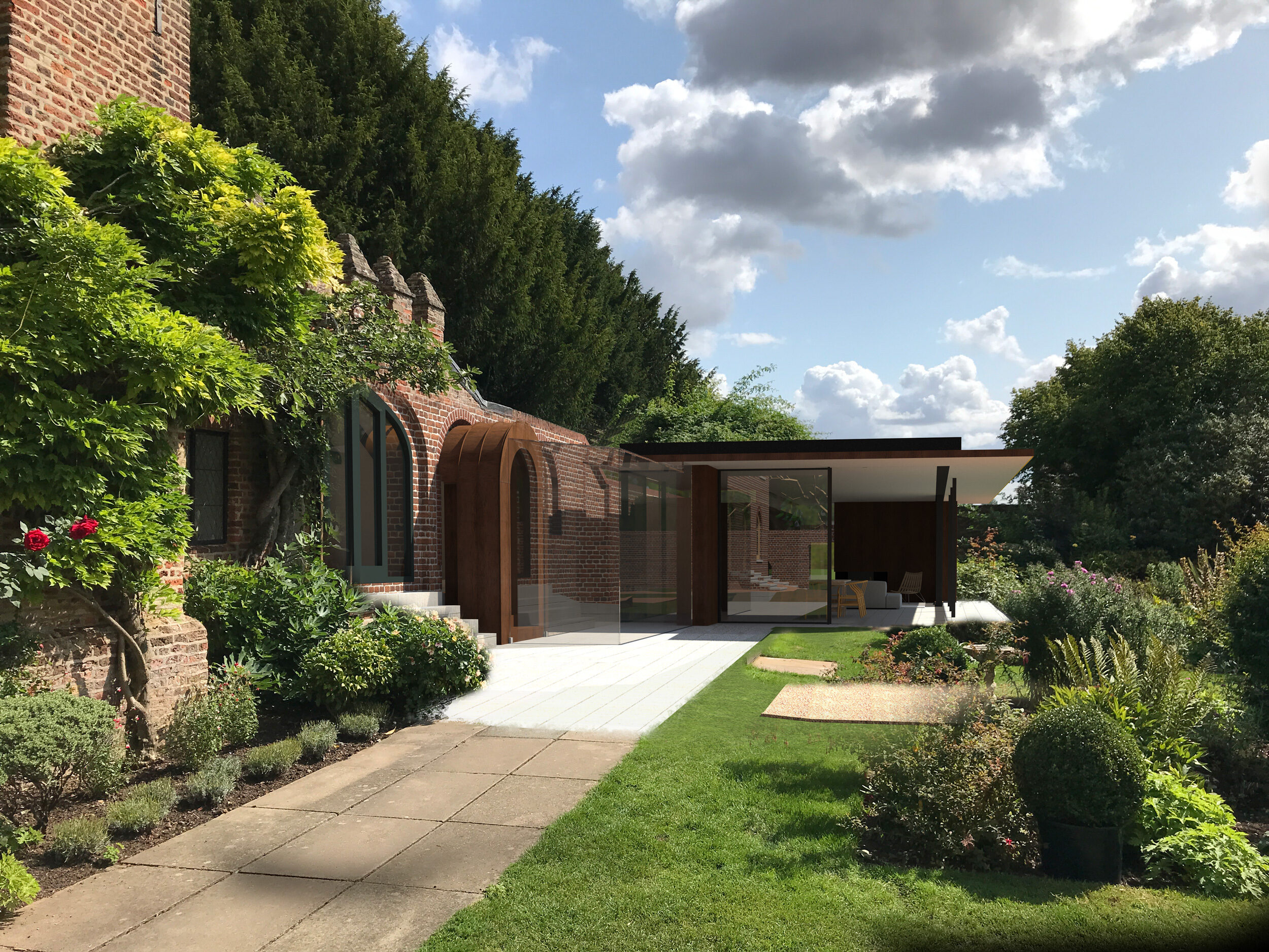 visualisation of garden room  | hadham hall | cambridge architects CDC Studio