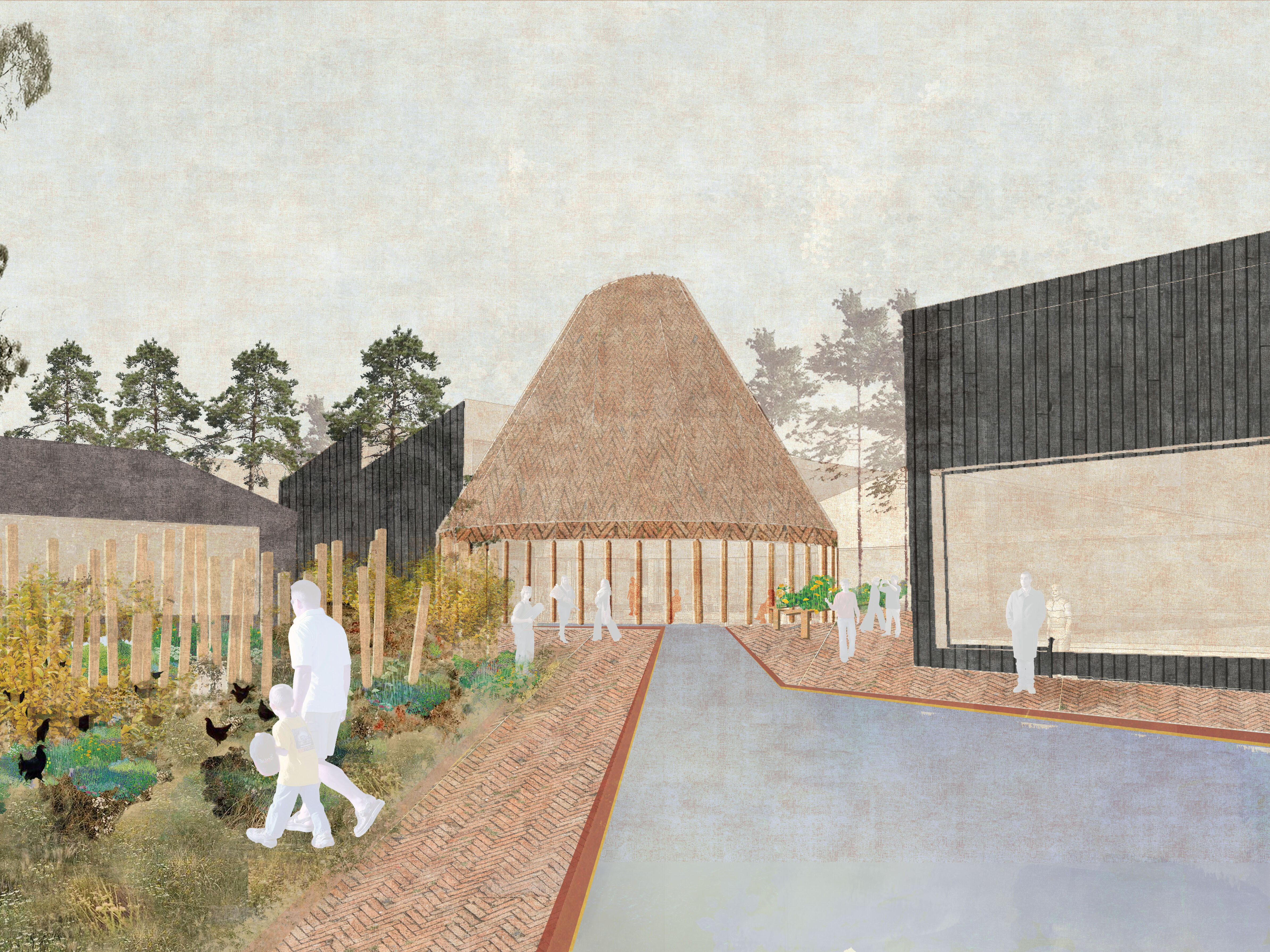 Collage render of design option concept | Cambridge architects CDC Studio